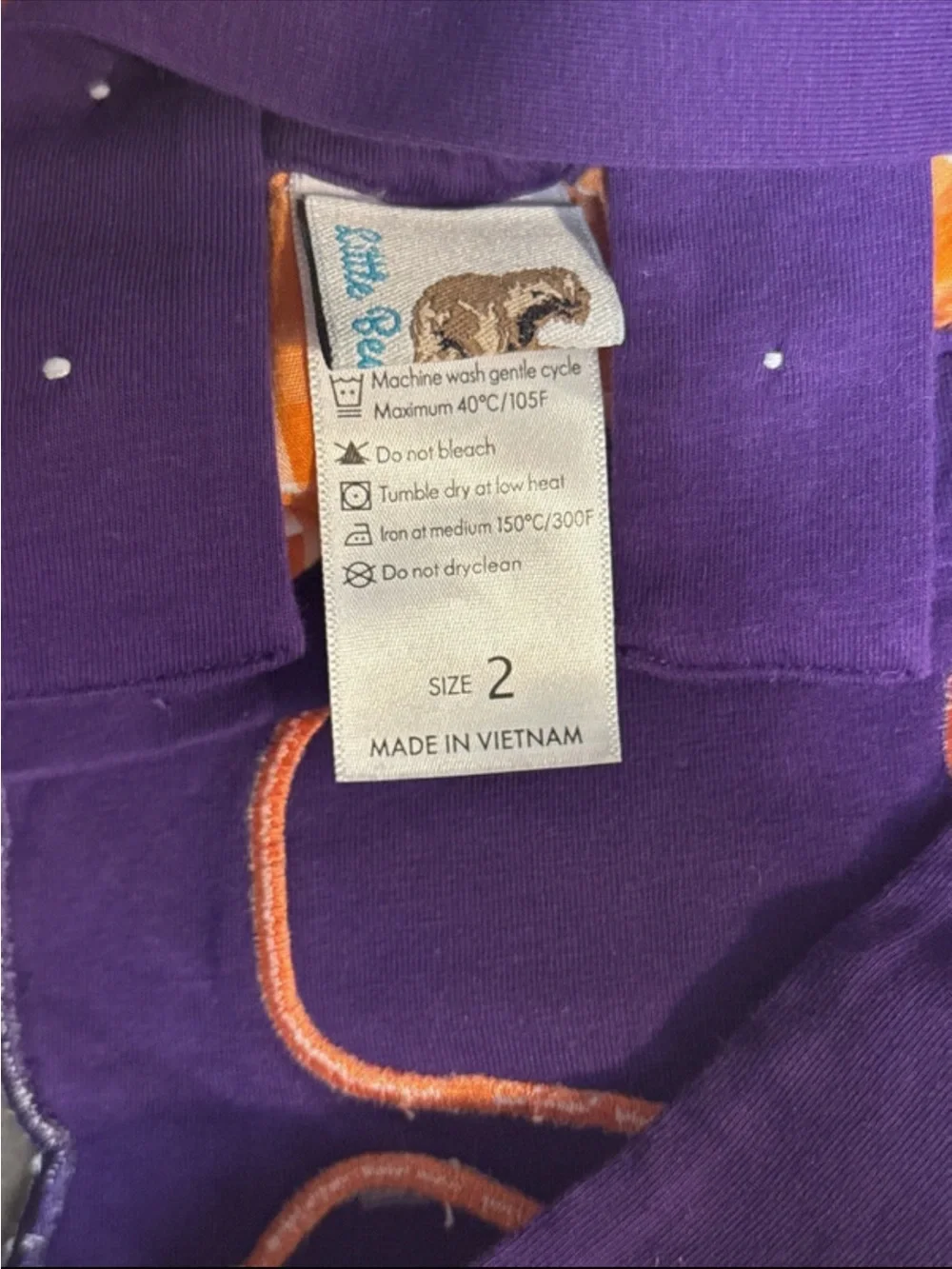 Purple & Orange Gingham Paw Romper for Kids